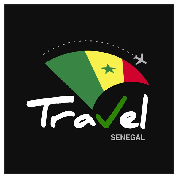 Senegal logotipo da empresa de viagens — Vetor de Stock
