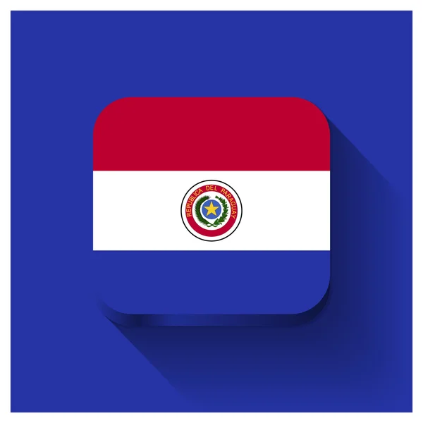 Botón bandera Paraguay — Vector de stock