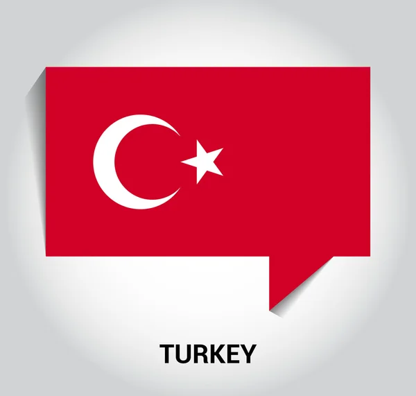 Tredimensionella 3d Turkiet flagga — Stock vektor