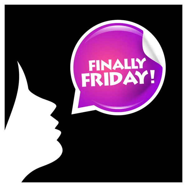 Girl announce Finally Friday. — Stock Vector