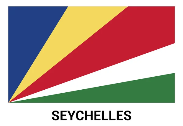 Bandeira das Seychelles em cores oficiais — Vetor de Stock