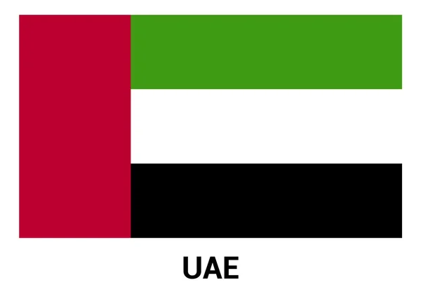 UAE United Arab Emirates flag in official colors — Stock Vector
