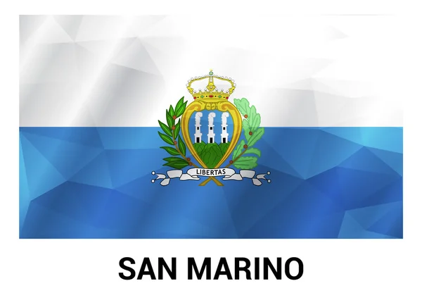 Vlag van San Marino, geometrische veelhoekige vormen. — Stockvector