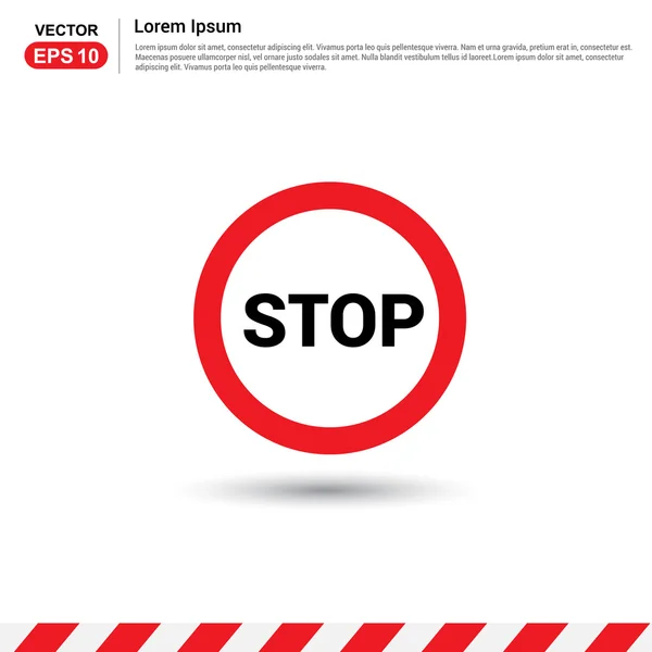 Stop Road Sign - RTraffic sign icon — Stock Vector