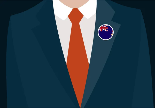 Uomo d'affari in giacca e cravatta che indossa il distintivo Samoa . — Vettoriale Stock