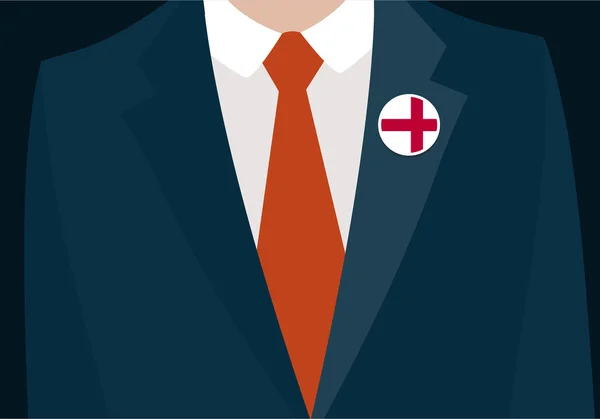 Affärsman med England flagga badge — Stock vektor
