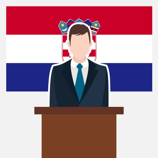 Businessman with Croatia flag — Stock Vector