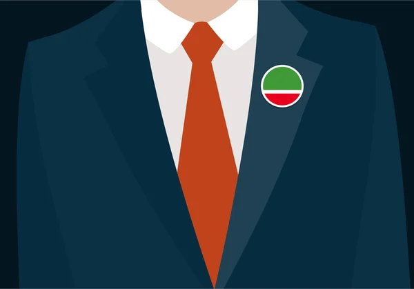 Zakenman met Tsjetsjenië vlag badge — Stockvector