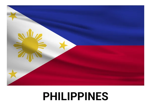 Drapeau des Philippines aux couleurs officielles — Image vectorielle