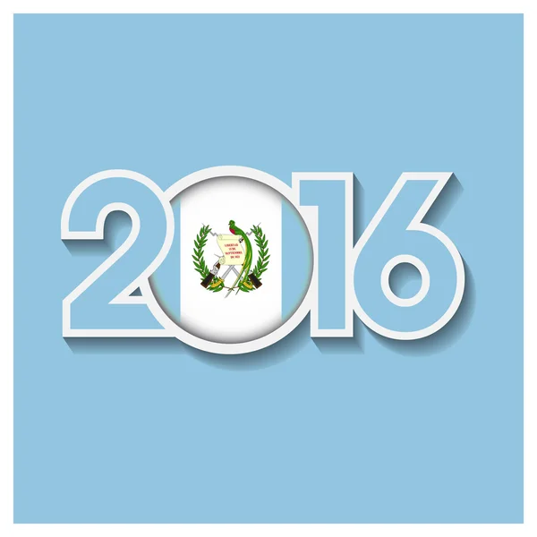 2016 jaar met Guatemala vlag — Stockvector