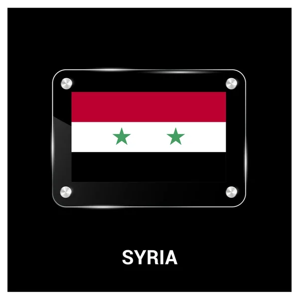 Кнопка с сирийским флагом — стоковый вектор