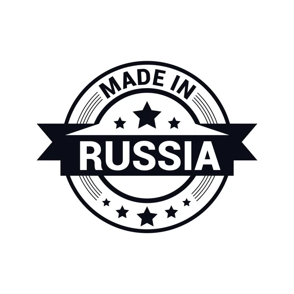 Сделано в России - дизайн круглой красной резиновой марки — стоковый вектор