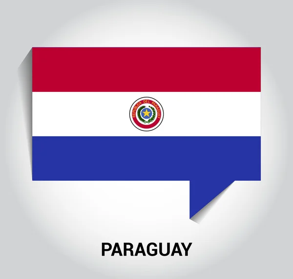 Bandiera tridimensionale 3d Paraguay — Vettoriale Stock