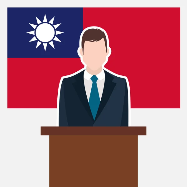 Επιχειρηματίας με σημαία της Ταϊβάν — Διανυσματικό Αρχείο