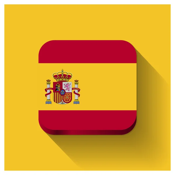 西班牙国旗按钮 — 图库矢量图片