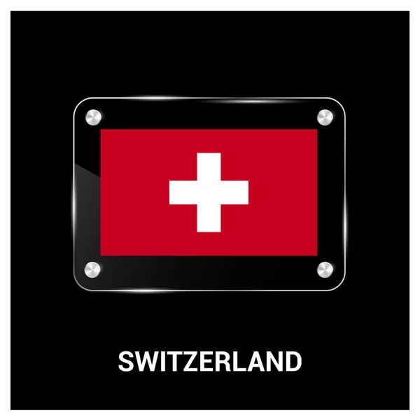 Прапор Швейцарії скляні пластини — стоковий вектор