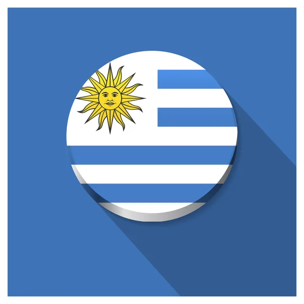 Uruguay flagga knappen — Stock vektor