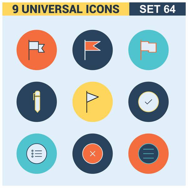 Абстрактная коллекционная квартира Universal Icon set
.