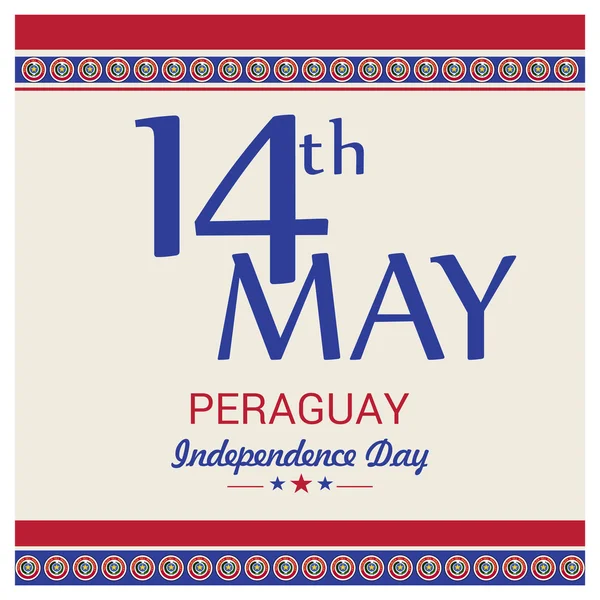 14 května Den nezávislosti Paraguay — Stockový vektor