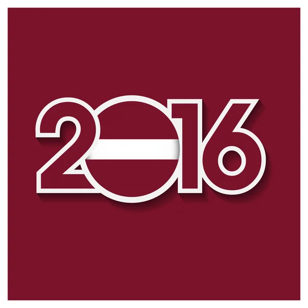 2016 år med Lettland flagga — Stock vektor