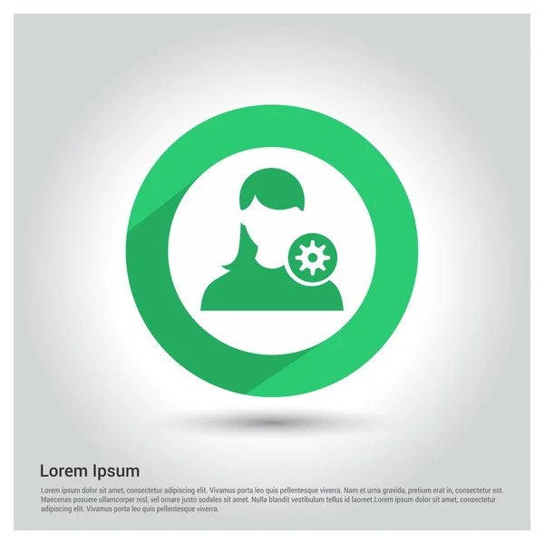 Zielony kobieta Admin użytkownika ikona — Wektor stockowy