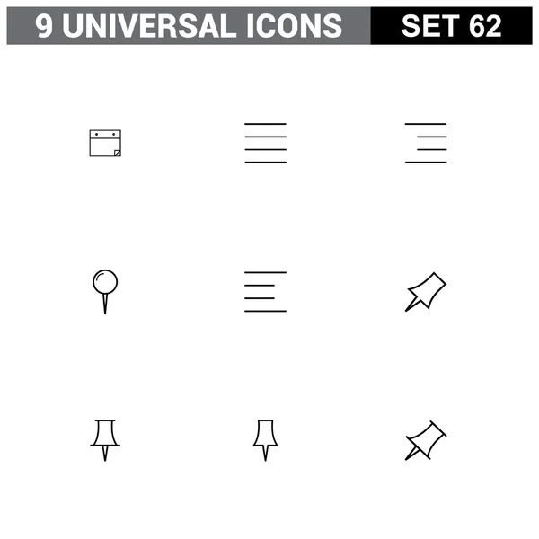 Sammlung flacher Universalsymbole — Stockvektor