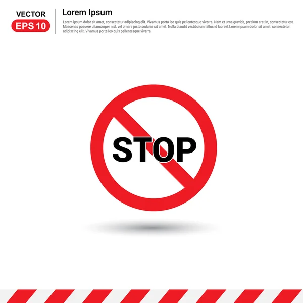 Stop Road Sign - icona del segnale RTraffic — Vettoriale Stock
