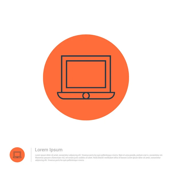 Icona del computer portatile, design piatto — Vettoriale Stock