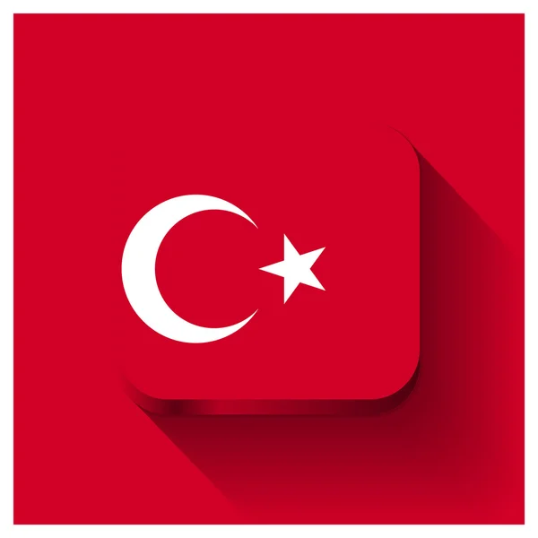 Türkiye'nin bayrak düğmesini — Stok Vektör