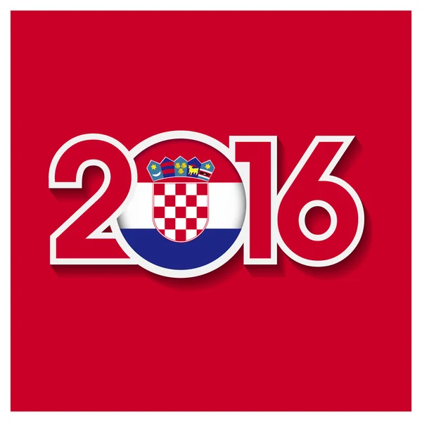 크로아티아 국기와 함께 2016 년 — 스톡 벡터
