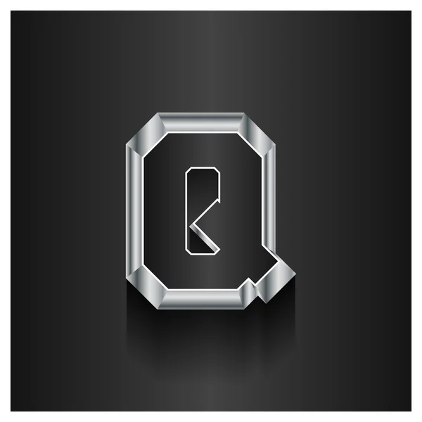 手紙 Q ロゴ。アルファベット 3 d ロゴ — ストックベクタ