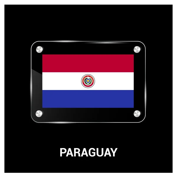 Vlajka Paraguaye skleněná deska — Stockový vektor