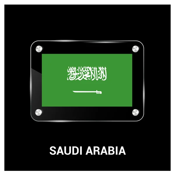 Saudi arabia flagge glasplatte — Stockvektor