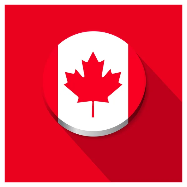 Botón de bandera de Canadá — Vector de stock