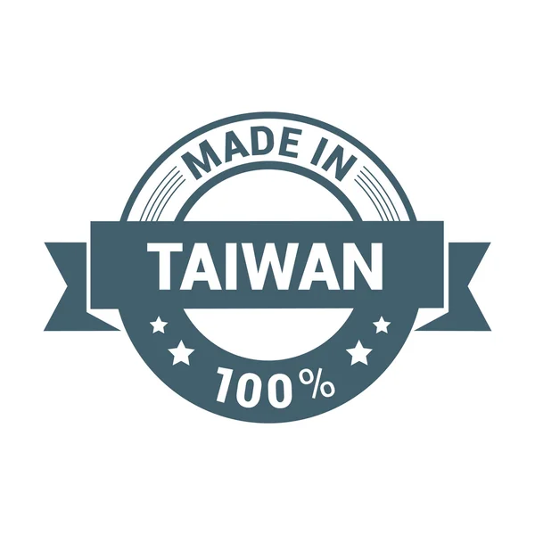 Timbro rotondo fatto a Taiwan . — Vettoriale Stock