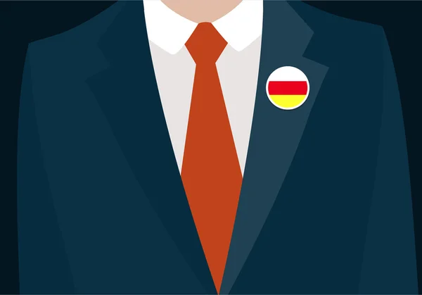オセチアの国旗バッジを持ったビジネスマン — ストックベクタ