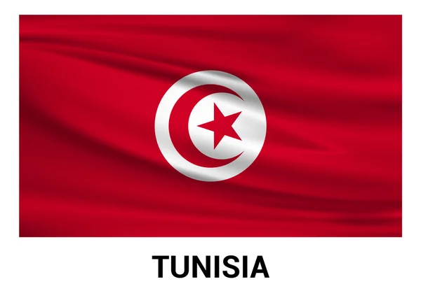 Tunesienfahne in den offiziellen Farben — Stockvektor