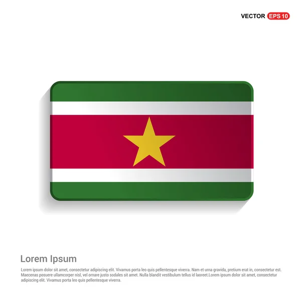 Surinams flagga knappen — Stock vektor