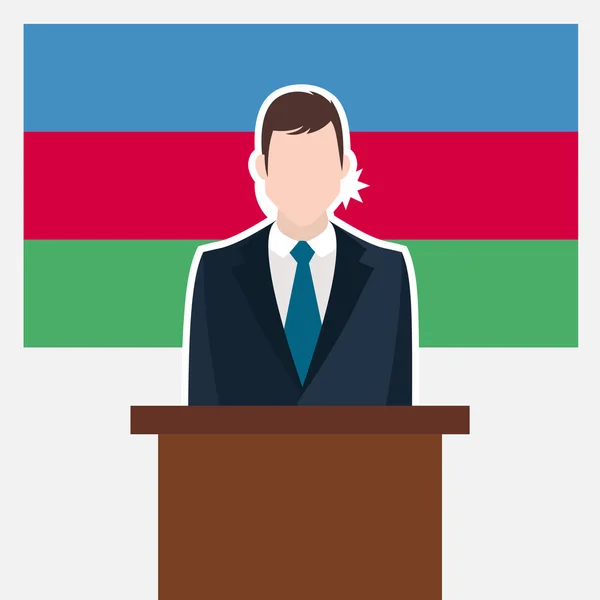 Homme d'affaires avec drapeau azerbaïdjanais — Image vectorielle