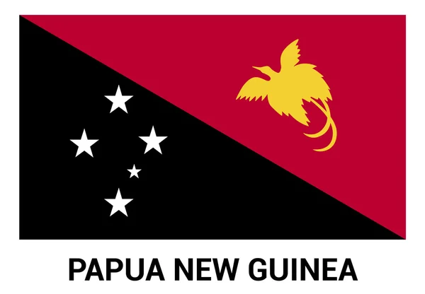 Papua Nya Guineas flagga i officiella färger — Stock vektor