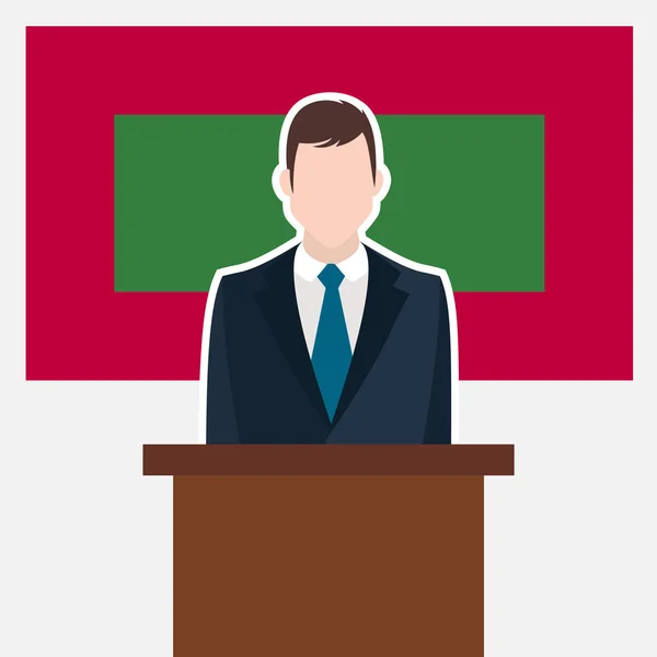 Homme d'affaires avec drapeau des Maldives — Image vectorielle