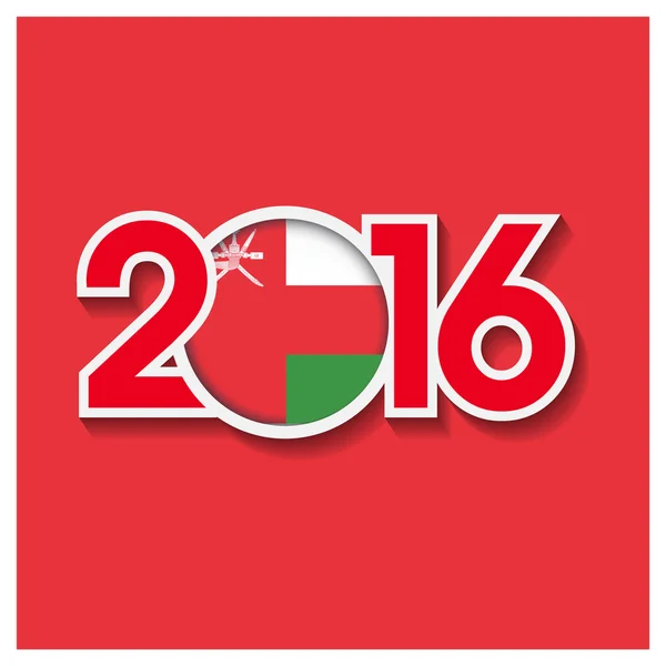 2016 år med Oman flagga — Stock vektor