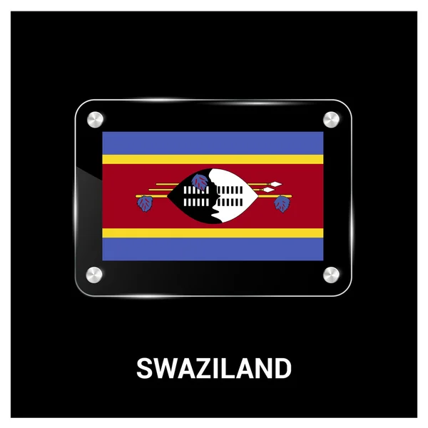 Swaziland Flag glass plate — Stock Vector