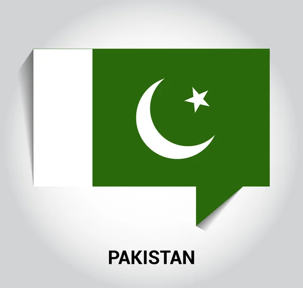 Drie dimensionale 3d Pakistan vlag — Stockvector