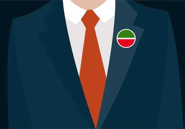 Homme d'affaires avec badge drapeau tatarstan — Image vectorielle