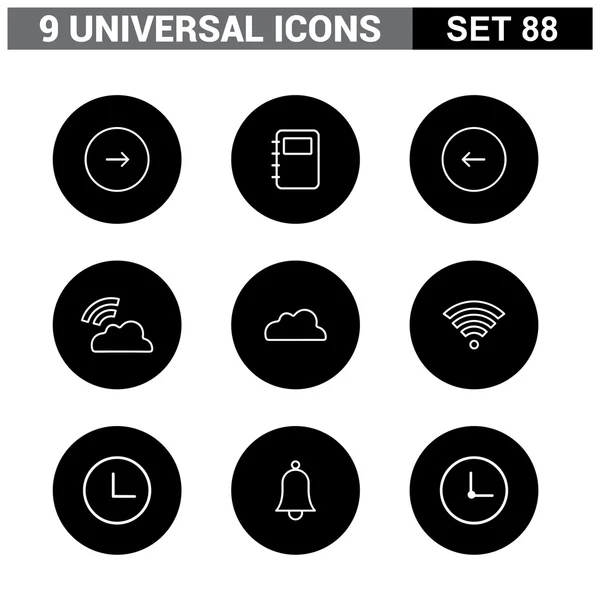 Collezione di icone universali piatte — Vettoriale Stock