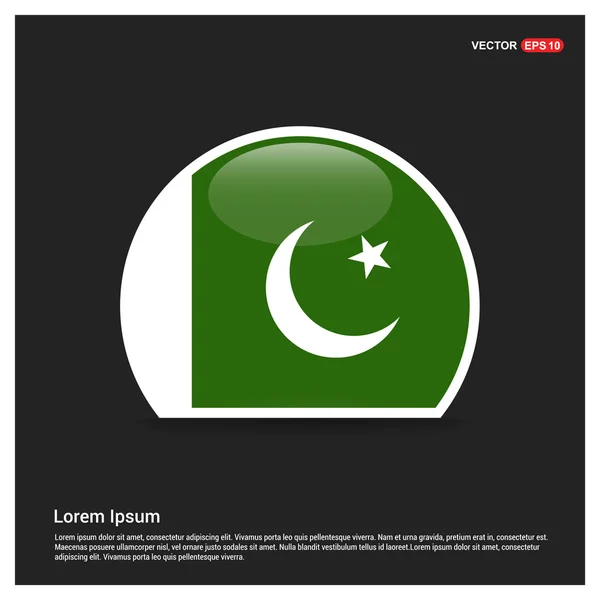 Circle Pakistan flag Sticker — Stock Vector