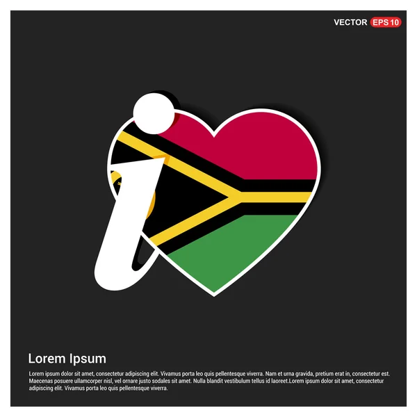 J'aime Vanuatu drapeau coeur — Image vectorielle