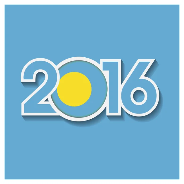 2016 år med Palau flagga — Stock vektor