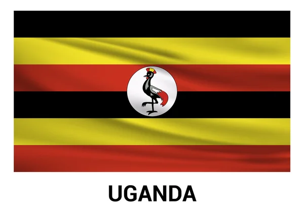 Ugandas Flagge in den offiziellen Farben — Stockvektor